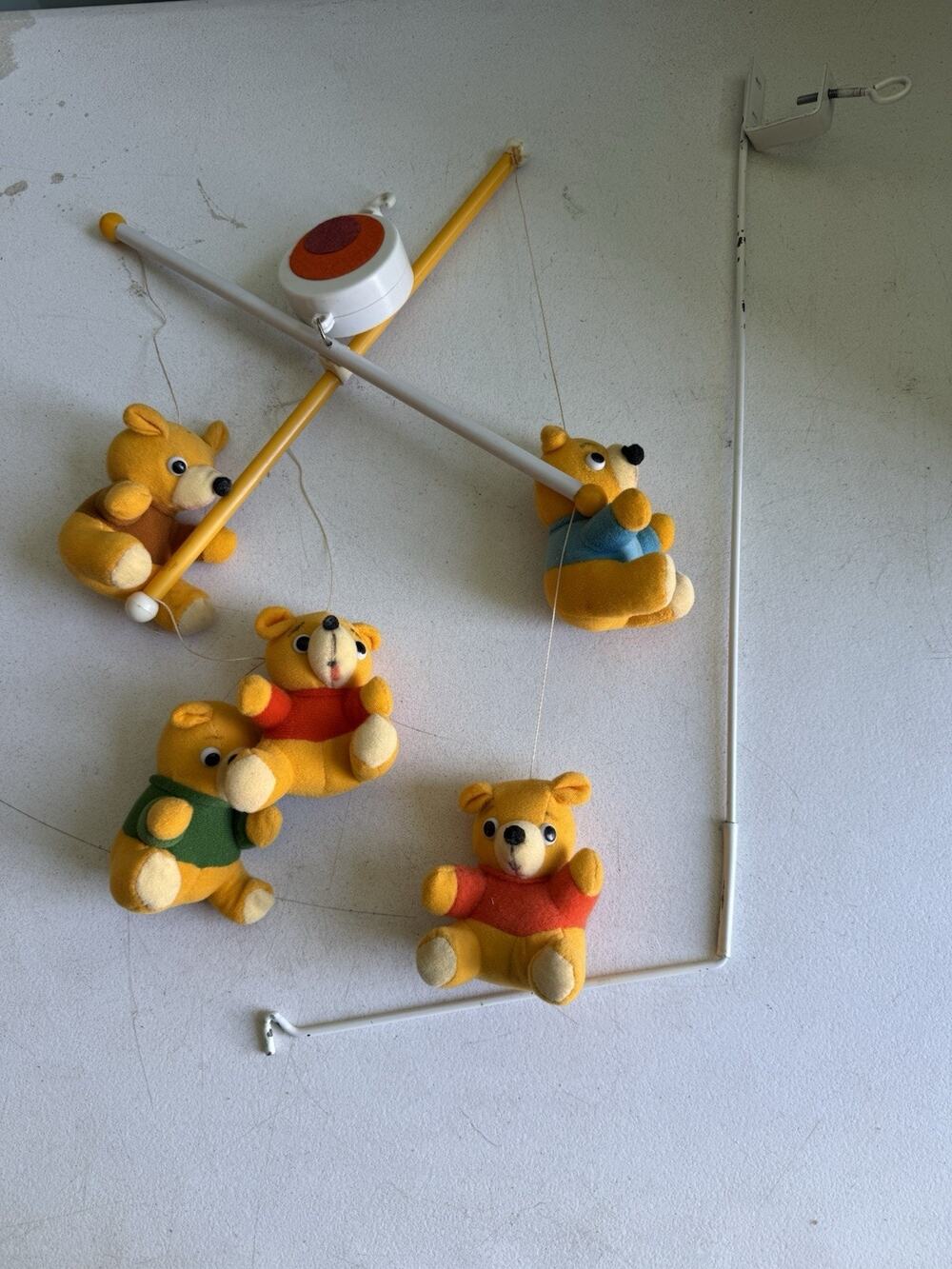 Vintage 1980s Nursery Originals Musical Teddy Bear Crib Mobile- Used